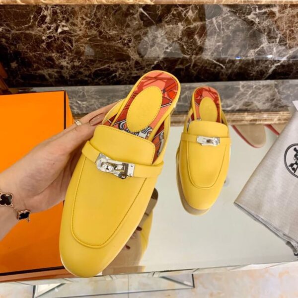 Hermes Oz Mule Yellow For Women, Women's Shoes