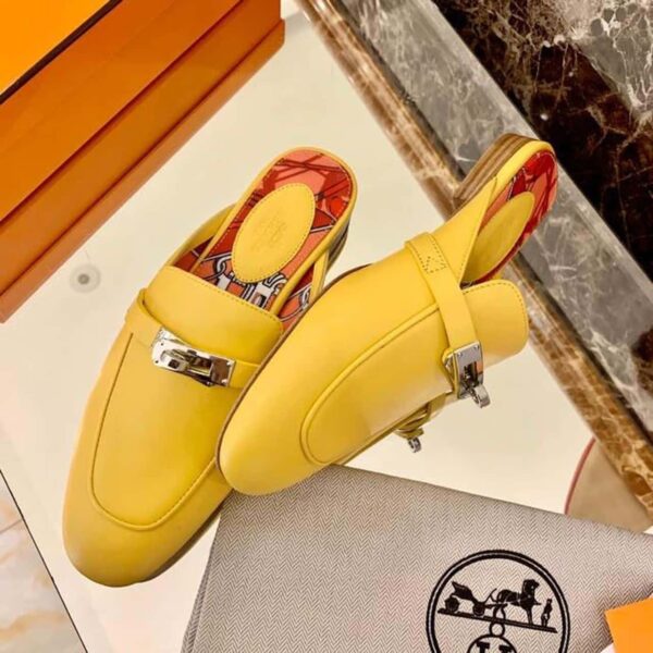 Hermes Oz Mule Yellow For Women, Women's Shoes