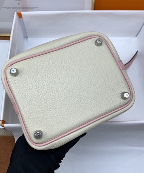 1:1 Replica Hermes Picotin Lock 18 Bag Beige/Pink With Silver-Toned Hardware For Women, Women's Handbags 7.1in/18cm