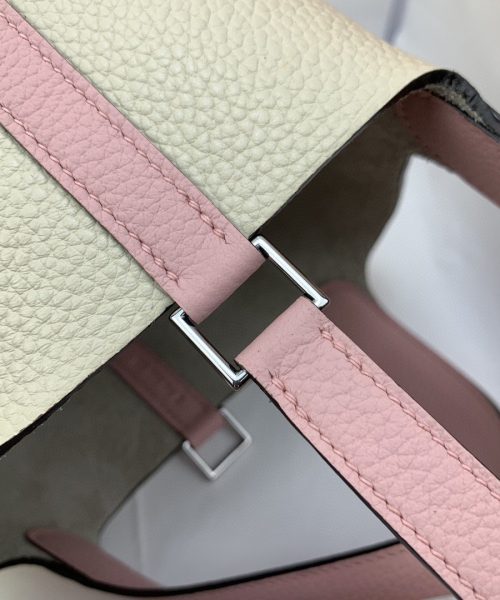 1:1 Replica Hermes Picotin Lock 18 Bag Beige/Pink With Silver-Toned Hardware For Women, Women's Handbags 7.1in/18cm