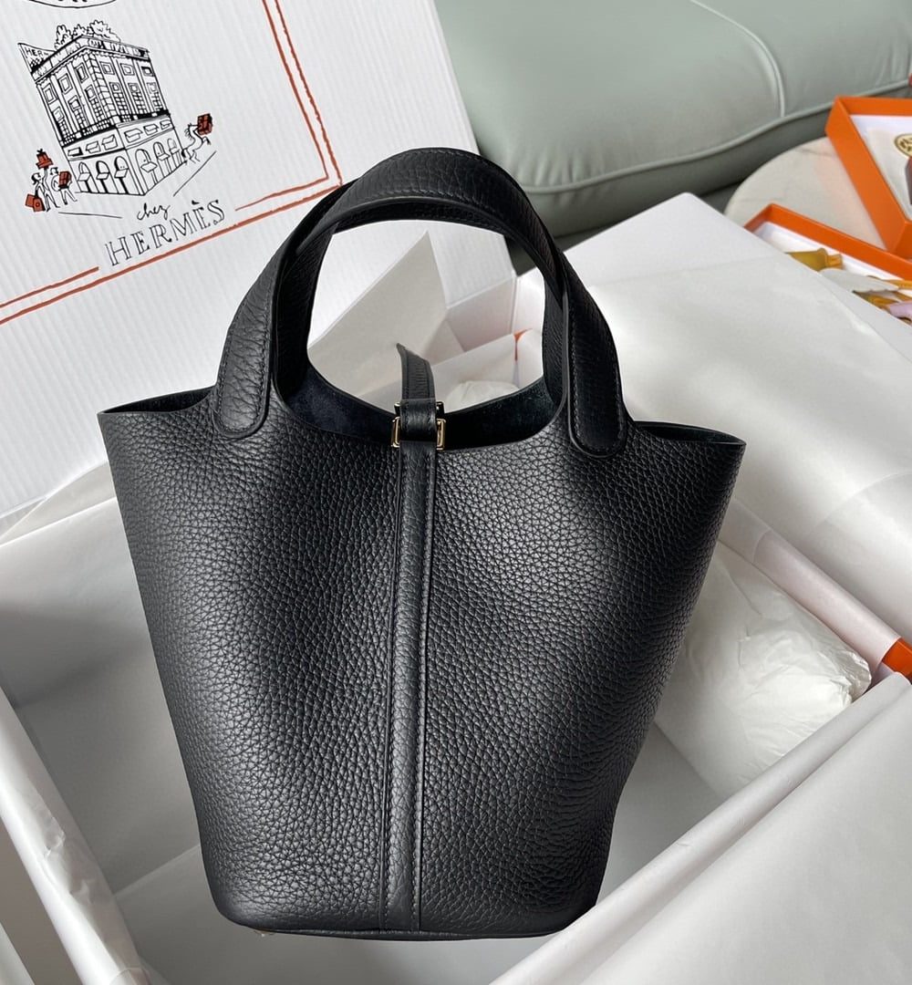 1:1 Replica Hermes Picotin Lock 18 Bag Black For Women, Women's Handbags 7.1in/18cm
