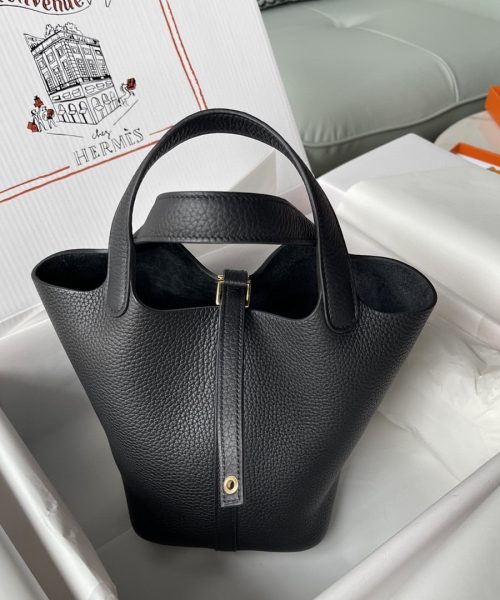 1:1 Replica Hermes Picotin Lock 18 Bag Black For Women, Women's Handbags 7.1in/18cm