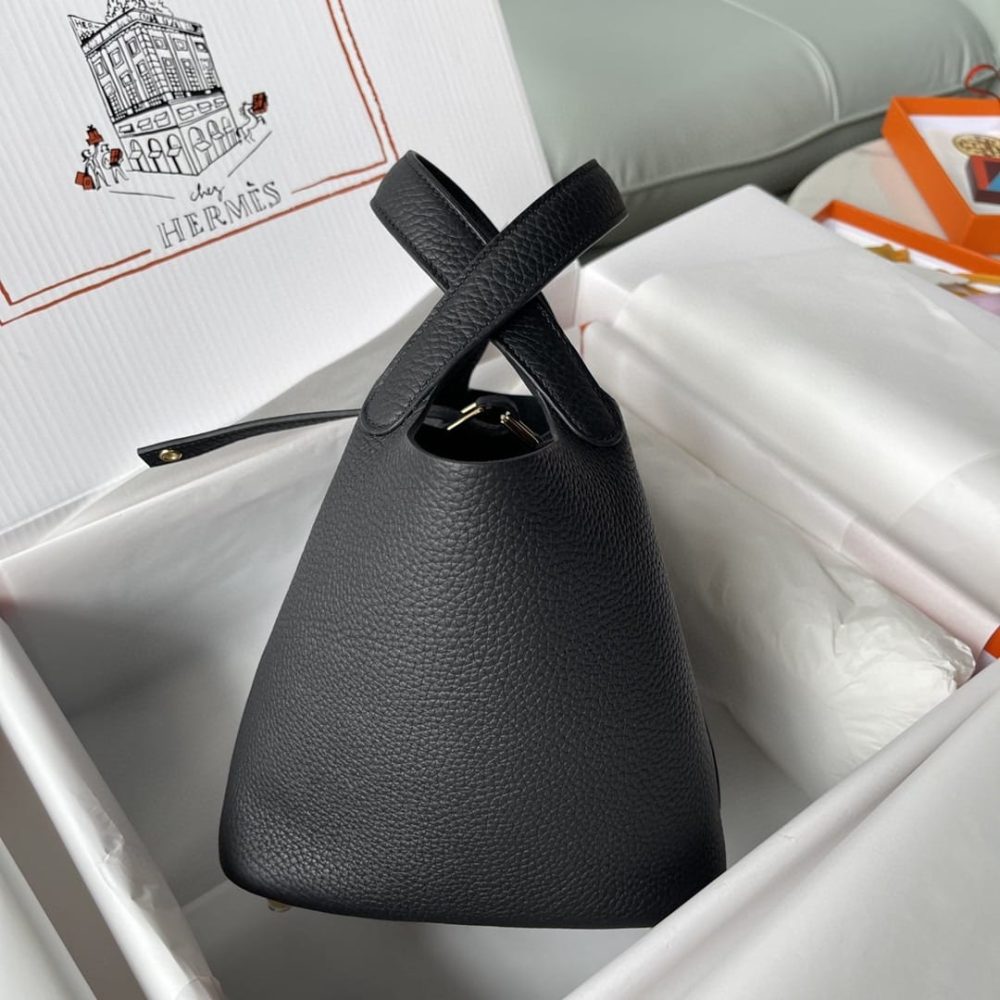 1:1 Replica Hermes Picotin Lock 18 Bag Black For Women, Women's Handbags 7.1in/18cm - Image 8