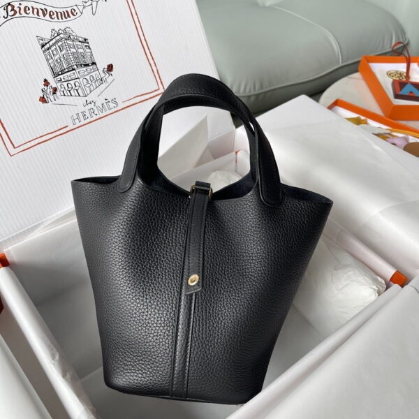 1:1 Replica Hermes Picotin Lock 18 Bag Black For Women, Women's Handbags 7.1in/18cm