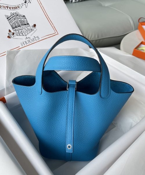 1:1 Replica Hermes Picotin Lock 18 Bag Blue For Women, Women's Handbags 7.1in/18cm
