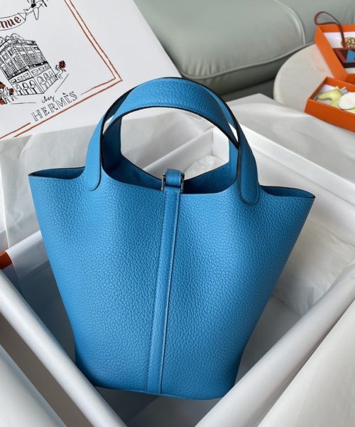 1:1 Replica Hermes Picotin Lock 18 Bag Blue For Women, Women's Handbags 7.1in/18cm
