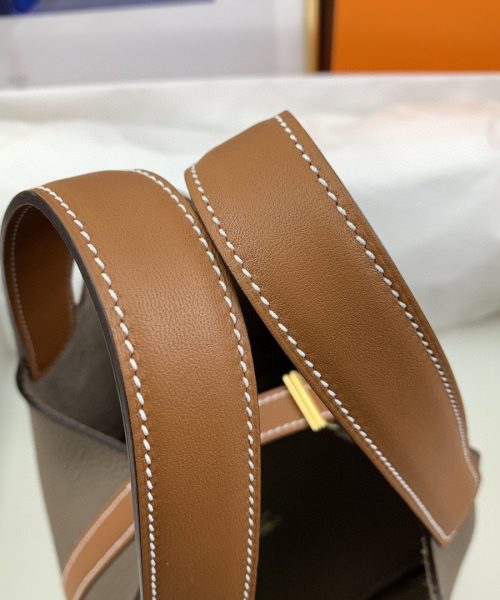1:1 Replica Hermes Picotin Lock 18 Bag Etoupe/Brown With Gold-Toned Hardware For Women, Women's Handbags 7.1in/18cm