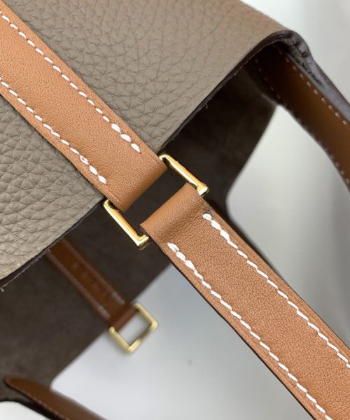 1:1 Replica Hermes Picotin Lock 18 Bag Etoupe/Brown With Gold-Toned Hardware For Women, Women's Handbags 7.1in/18cm