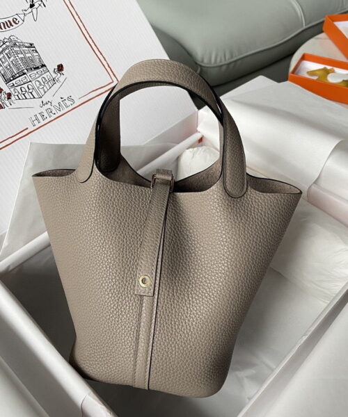 1:1 Replica Hermes Picotin Lock 18 Bag Greige For Women, Women's Handbags 7.1in/18cm