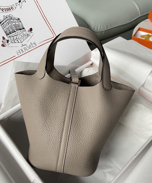1:1 Replica Hermes Picotin Lock 18 Bag Greige For Women, Women's Handbags 7.1in/18cm