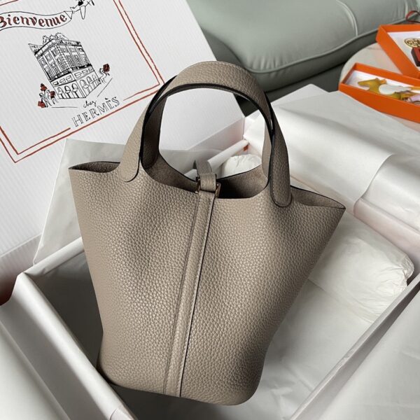 1:1 Replica Hermes Picotin Lock 18 Bag Greige For Women, Women's Handbags 7.1in/18cm
