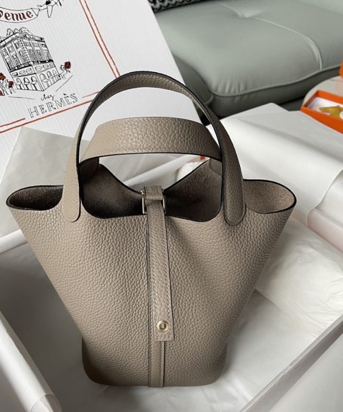 1:1 Replica Hermes Picotin Lock 18 Bag Greige For Women, Women's Handbags 7.1in/18cm