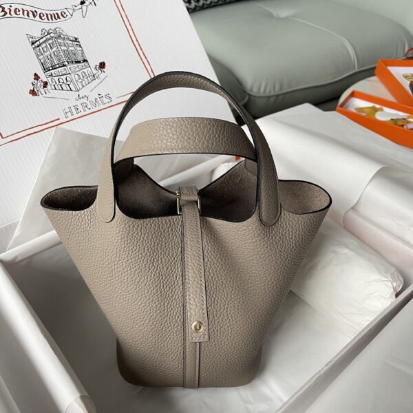 1:1 Replica Hermes Picotin Lock 18 Bag Greige For Women, Women's Handbags 7.1in/18cm