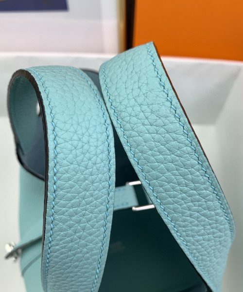 1:1 Replica Hermes Picotin Lock 18 Bag Light Blue With Silver-Toned Hardware For Women, Women's Handbags 7.1in/18cm