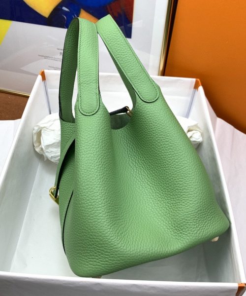 1:1 Replica Hermes Picotin Lock 18 Bag Light Green With Gold-Toned Hardware For Women, Women's Handbags 7.1in/18cm