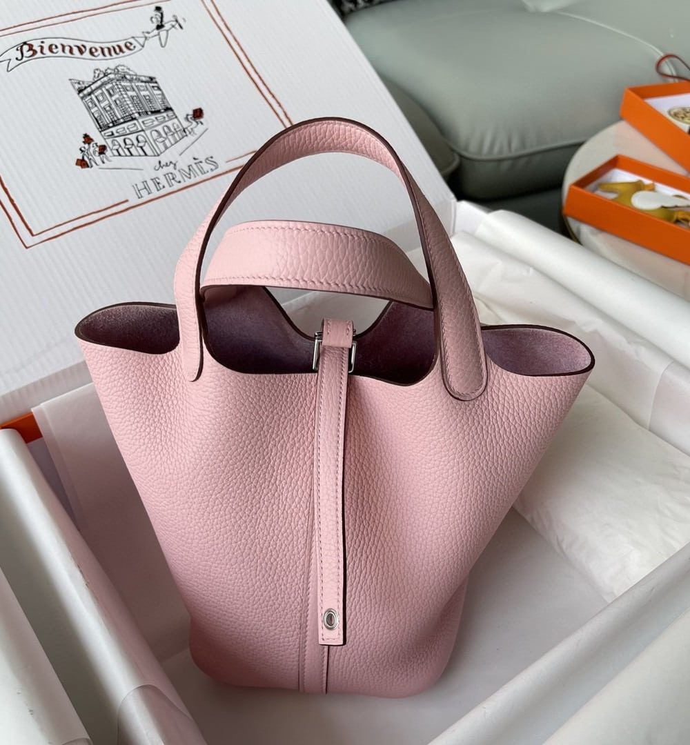 1:1 Replica Hermes Picotin Lock 18 Bag Light Pink For Women, Women's Handbags 7.1in/18cm