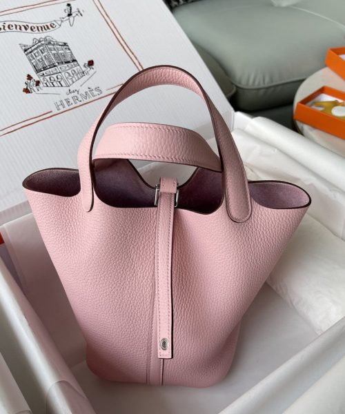 1:1 Replica Hermes Picotin Lock 18 Bag Light Pink For Women, Women's Handbags 7.1in/18cm