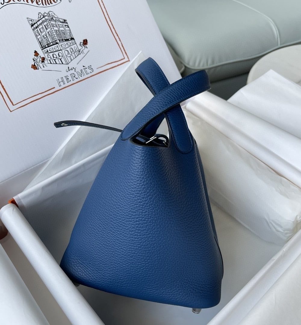 1:1 Replica Hermes Picotin Lock 18 Bag Navy Blue For Women, Women's Handbags 7.1in/18cm