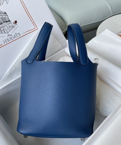 1:1 Replica Hermes Picotin Lock 18 Bag Navy Blue For Women, Women's Handbags 7.1in/18cm