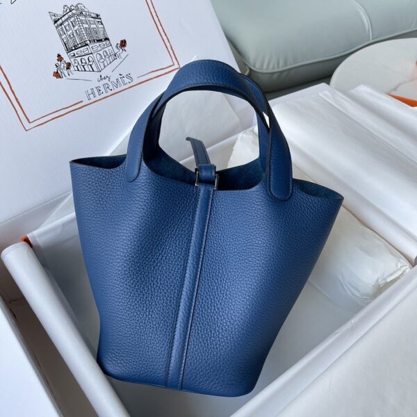 1:1 Replica Hermes Picotin Lock 18 Bag Navy Blue For Women, Women's Handbags 7.1in/18cm