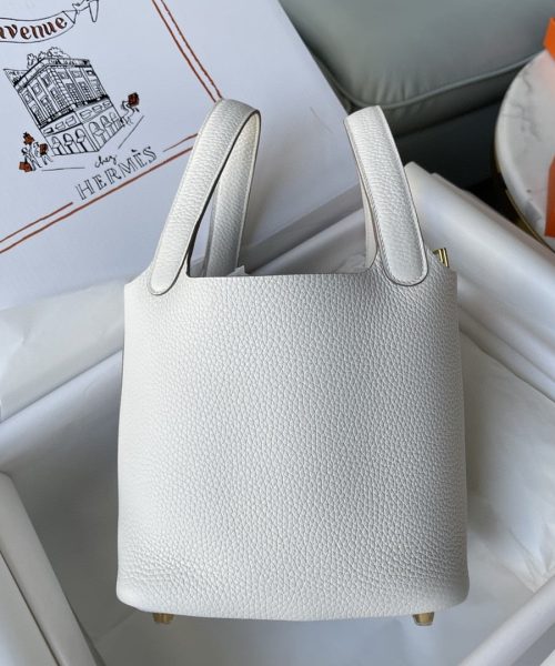 1:1 Replica Hermes Picotin Lock 18 Bag White For Women, Women's Handbags 7.1in/18cm