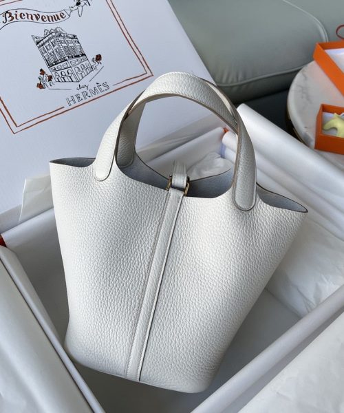 1:1 Replica Hermes Picotin Lock 18 Bag White For Women, Women's Handbags 7.1in/18cm