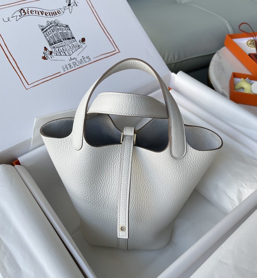 1:1 Replica Hermes Picotin Lock 18 Bag White For Women, Women's Handbags 7.1in/18cm