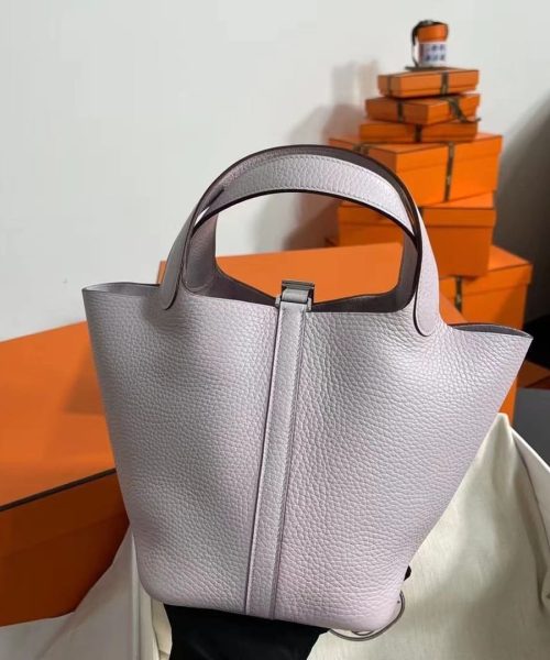 1:1 Replica Hermes Picotin Lock 18 Lime Clemence Yellow/Green/Red/Blue/Light Green/Light Purple/Pink For Women 19cm / 7.5in