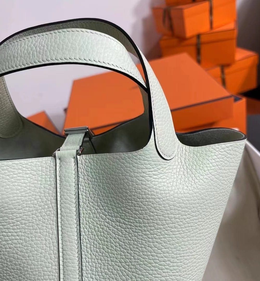 1:1 Replica Hermes Picotin Lock 18 Lime Clemence Yellow/Green/Red/Blue/Light Green/Light Purple/Pink For Women 19cm / 7.5in