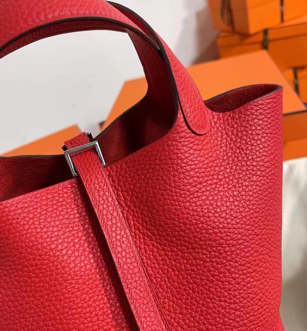 1:1 Replica Hermes Picotin Lock 18 Lime Clemence Yellow/Green/Red/Blue/Light Green/Light Purple/Pink For Women 19cm / 7.5in