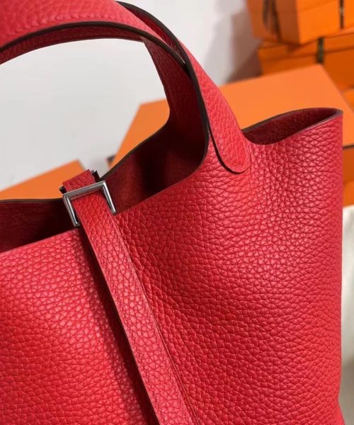 1:1 Replica Hermes Picotin Lock 18 Lime Clemence Yellow/Green/Red/Blue/Light Green/Light Purple/Pink For Women 19cm / 7.5in
