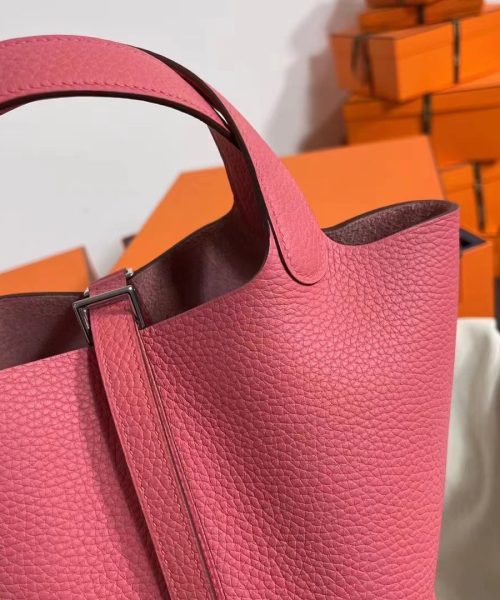 1:1 Replica Hermes Picotin Lock 18 Lime Clemence Yellow/Green/Red/Blue/Light Green/Light Purple/Pink For Women 19cm / 7.5in