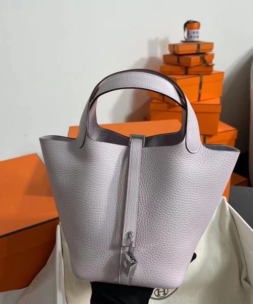 1:1 Replica Hermes Picotin Lock 18 Lime Clemence Yellow/Green/Red/Blue/Light Green/Light Purple/Pink For Women 19cm / 7.5in