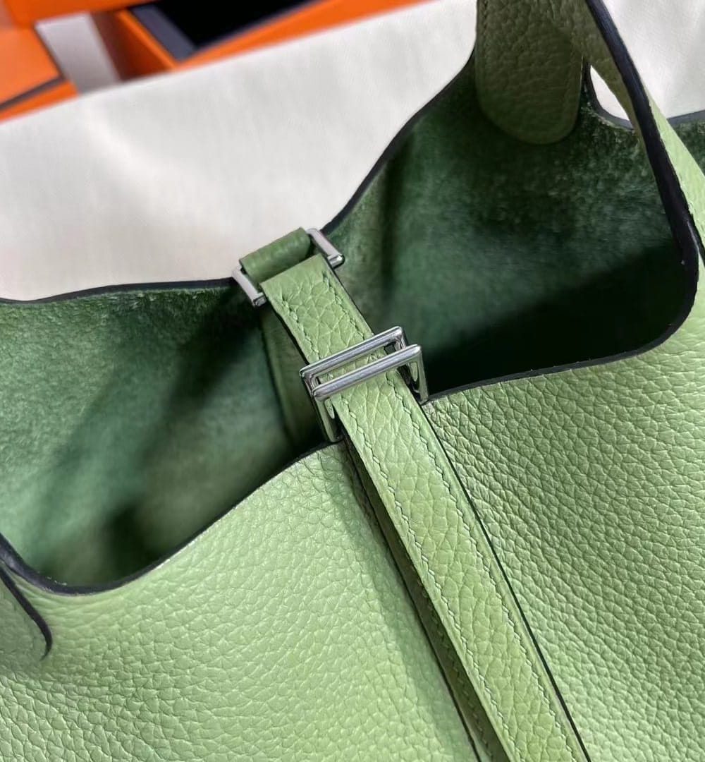 1:1 Replica Hermes Picotin Lock 18 Lime Clemence Yellow/Green/Red/Blue/Light Green/Light Purple/Pink For Women 19cm / 7.5in