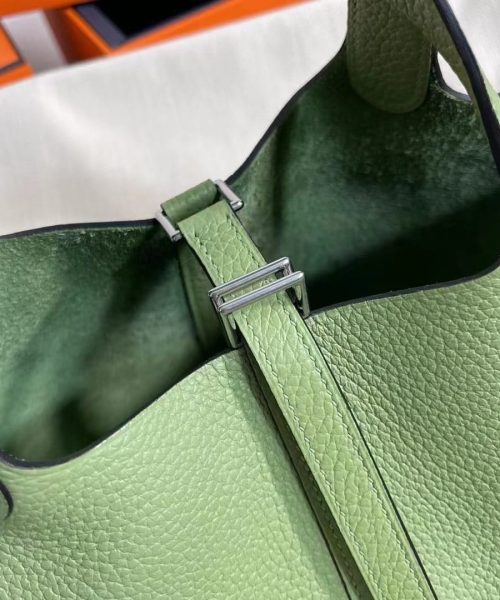 1:1 Replica Hermes Picotin Lock 18 Lime Clemence Yellow/Green/Red/Blue/Light Green/Light Purple/Pink For Women 19cm / 7.5in