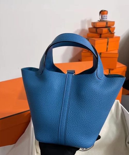 1:1 Replica Hermes Picotin Lock 18 Lime Clemence Yellow/Green/Red/Blue/Light Green/Light Purple/Pink For Women 19cm / 7.5in