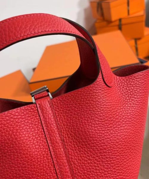 1:1 Replica Hermes Picotin Lock 18 Lime Clemence Yellow/Green/Red/Blue/Light Green/Light Purple/Pink For Women 19cm / 7.5in