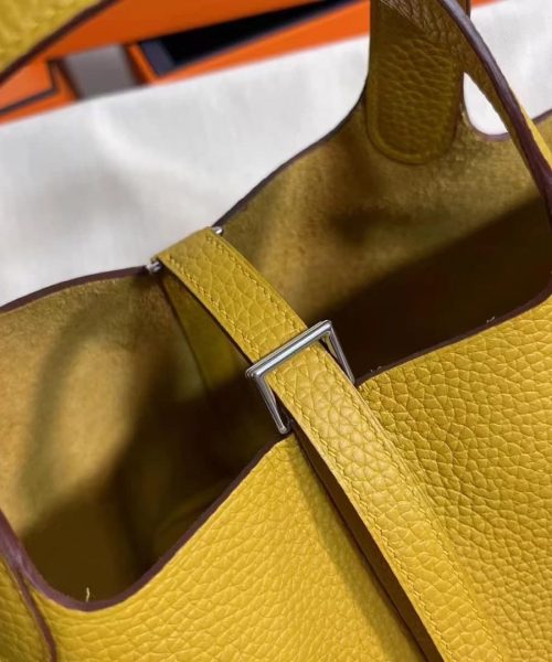 1:1 Replica Hermes Picotin Lock 18 Lime Clemence Yellow/Green/Red/Blue/Light Green/Light Purple/Pink For Women 19cm / 7.5in