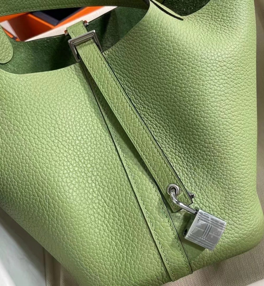 1:1 Replica Hermes Picotin Lock 18 Lime Clemence Yellow/Green/Red/Blue/Light Green/Light Purple/Pink For Women 19cm / 7.5in
