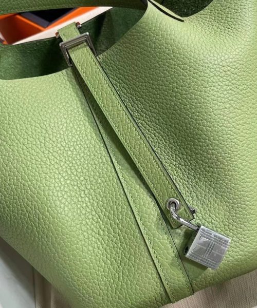 1:1 Replica Hermes Picotin Lock 18 Lime Clemence Yellow/Green/Red/Blue/Light Green/Light Purple/Pink For Women 19cm / 7.5in