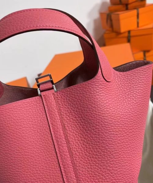 1:1 Replica Hermes Picotin Lock 18 Lime Clemence Yellow/Green/Red/Blue/Light Green/Light Purple/Pink For Women 19cm / 7.5in
