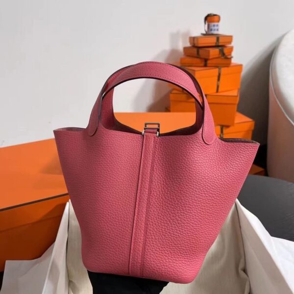 1:1 Replica Hermes Picotin Lock 18 Lime Clemence Yellow/Green/Red/Blue/Light Green/Light Purple/Pink For Women 19cm / 7.5in