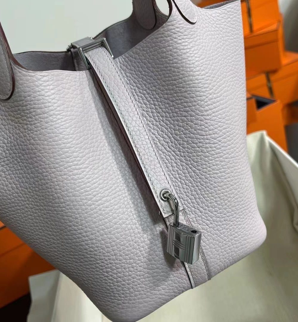 1:1 Replica Hermes Picotin Lock 18 Lime Clemence Yellow/Green/Red/Blue/Light Green/Light Purple/Pink For Women 19cm / 7.5in