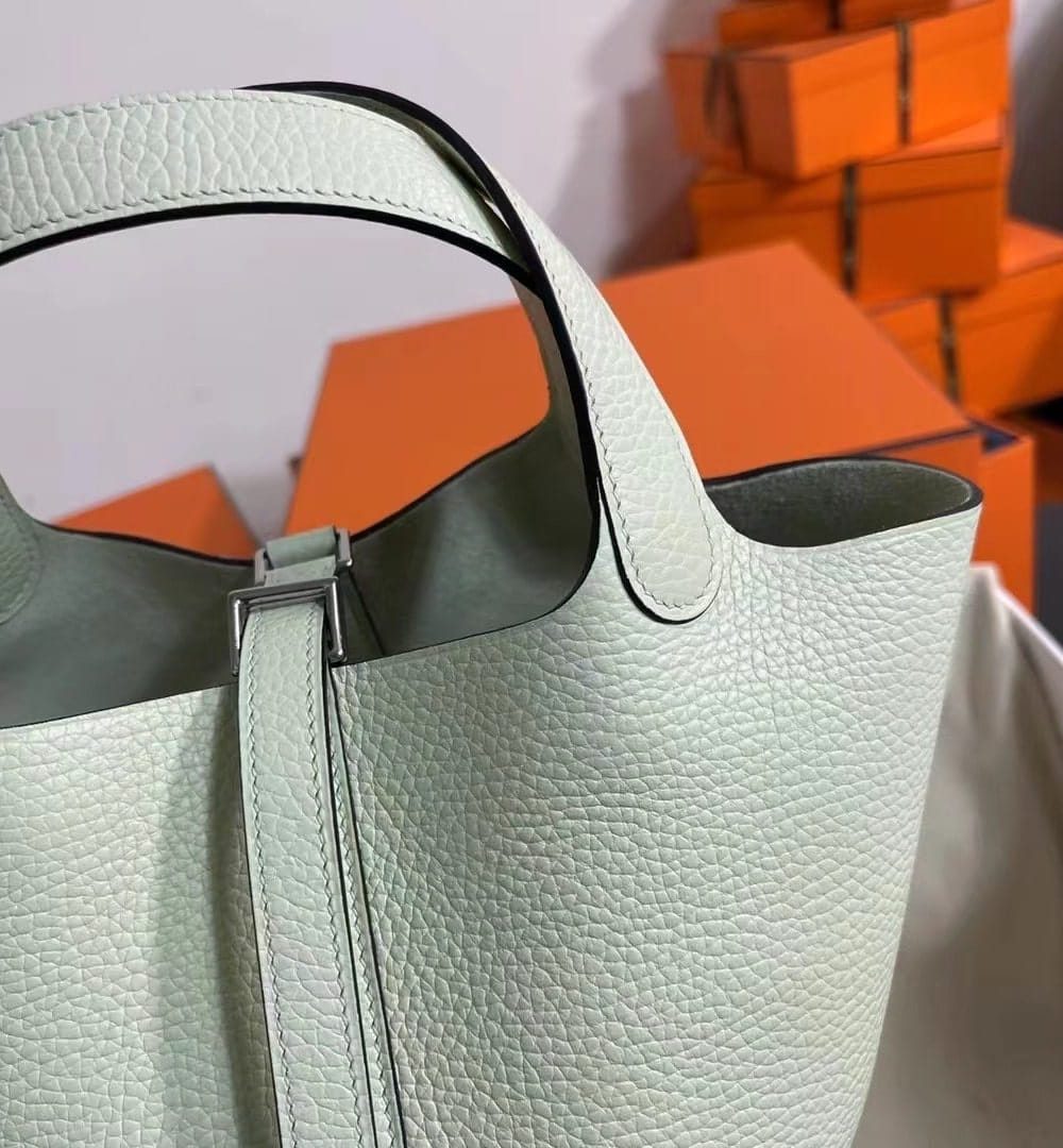 1:1 Replica Hermes Picotin Lock 18 Lime Clemence Yellow/Green/Red/Blue/Light Green/Light Purple/Pink For Women 19cm / 7.5in