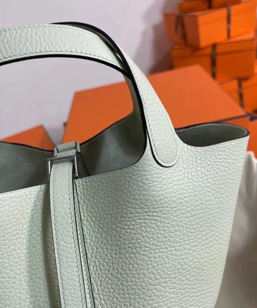 1:1 Replica Hermes Picotin Lock 18 Lime Clemence Yellow/Green/Red/Blue/Light Green/Light Purple/Pink For Women 19cm / 7.5in