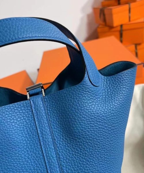 1:1 Replica Hermes Picotin Lock 18 Lime Clemence Yellow/Green/Red/Blue/Light Green/Light Purple/Pink For Women 19cm / 7.5in