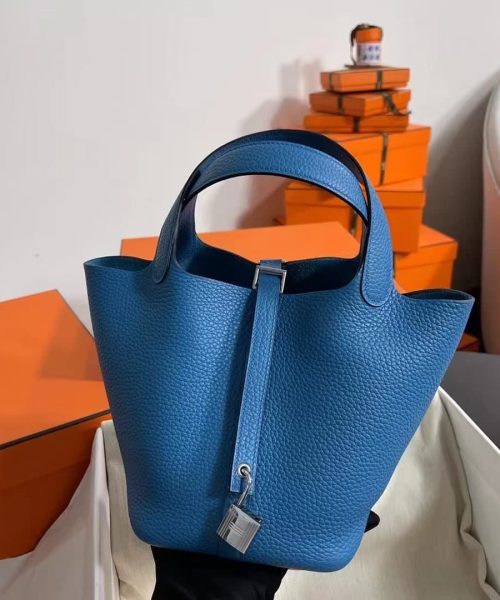 1:1 Replica Hermes Picotin Lock 18 Lime Clemence Yellow/Green/Red/Blue/Light Green/Light Purple/Pink For Women 19cm / 7.5in