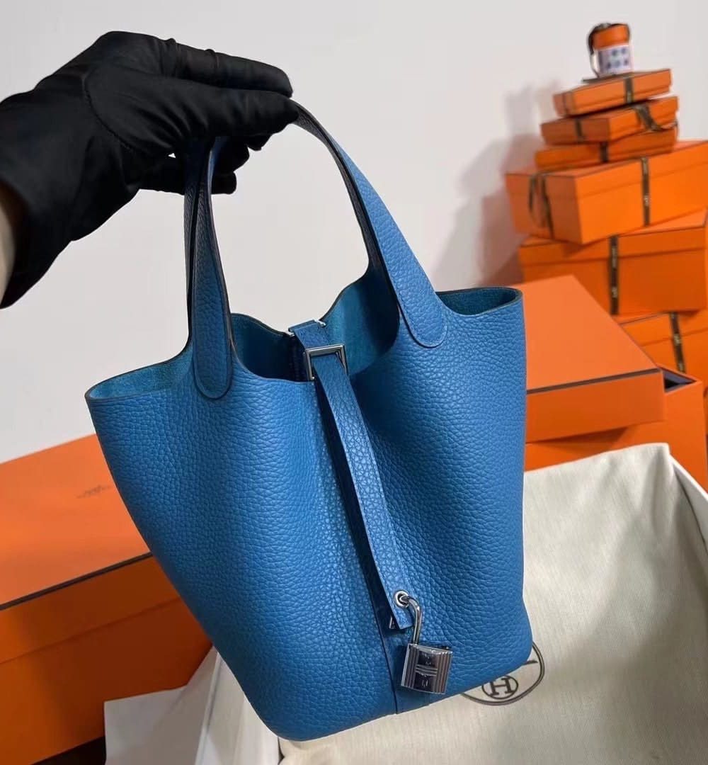 1:1 Replica Hermes Picotin Lock 18 Lime Clemence Yellow/Green/Red/Blue/Light Green/Light Purple/Pink For Women 19cm / 7.5in