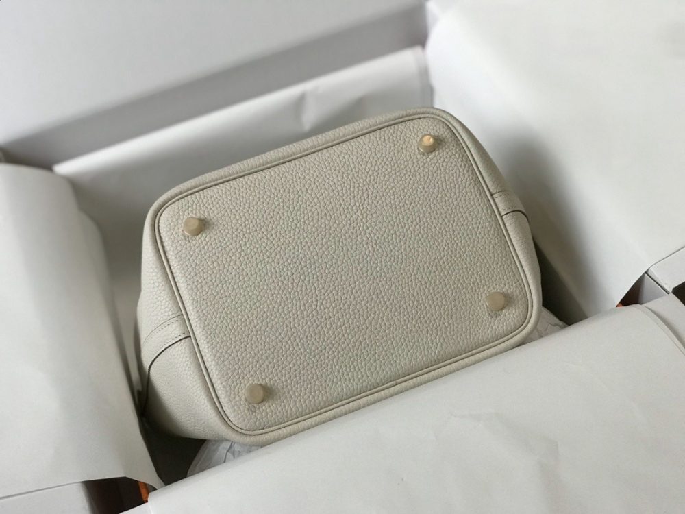 1:1 Replica Hermes Picotin Lock 18 White Bag With Gold-Toned Hardware For Women, Women's Handbags 7.1in/18cm - Image 5