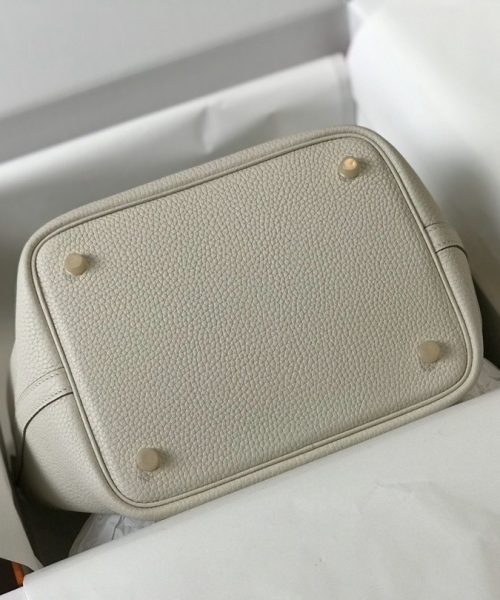 1:1 Replica Hermes Picotin Lock 18 White Bag With Gold-Toned Hardware For Women, Women's Handbags 7.1in/18cm